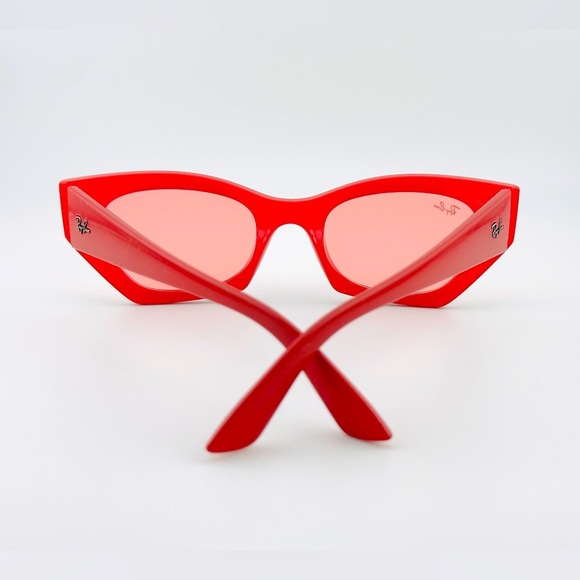 Ray-Ban Zena Sunglasses RB4430 Polished Red Cherry Frame with Pink Lenses Unisex - Picture 9 of 14
